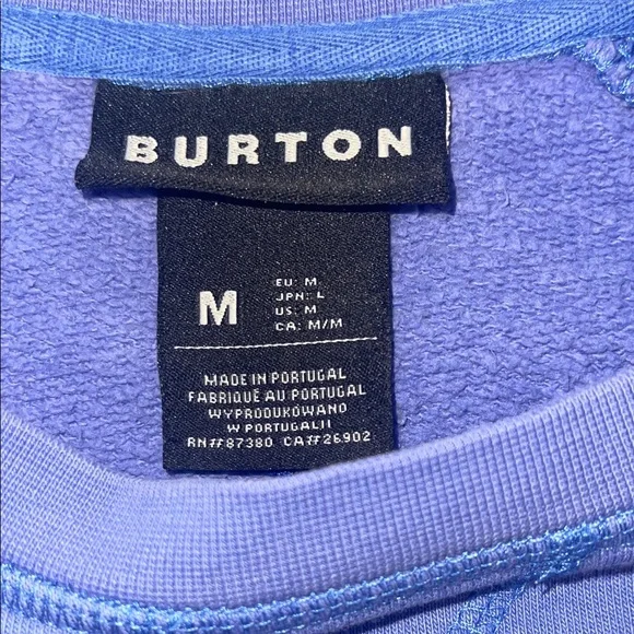 Burton Men's Crewneck Sweater in Blue with Orange Logo - Picture 2 of 4